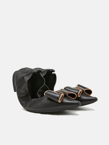 Bow Foldable Ballerinas- Black