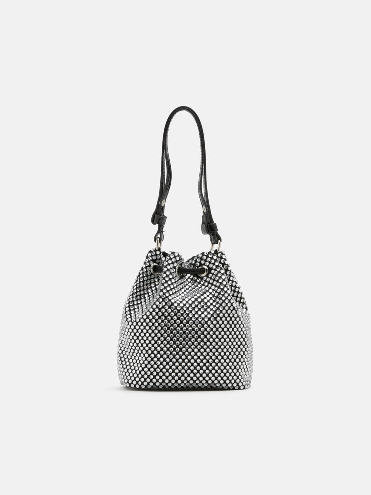 Cleo Diamante Drawstring Bucket Bag