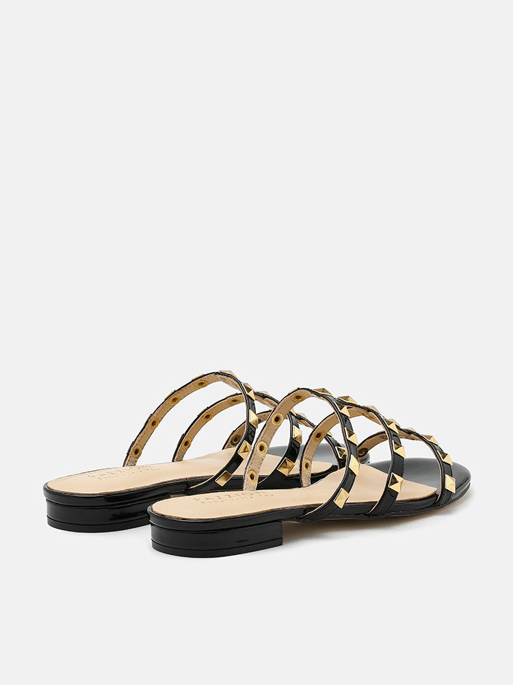 Ingrid Gold Studded Cage Flats