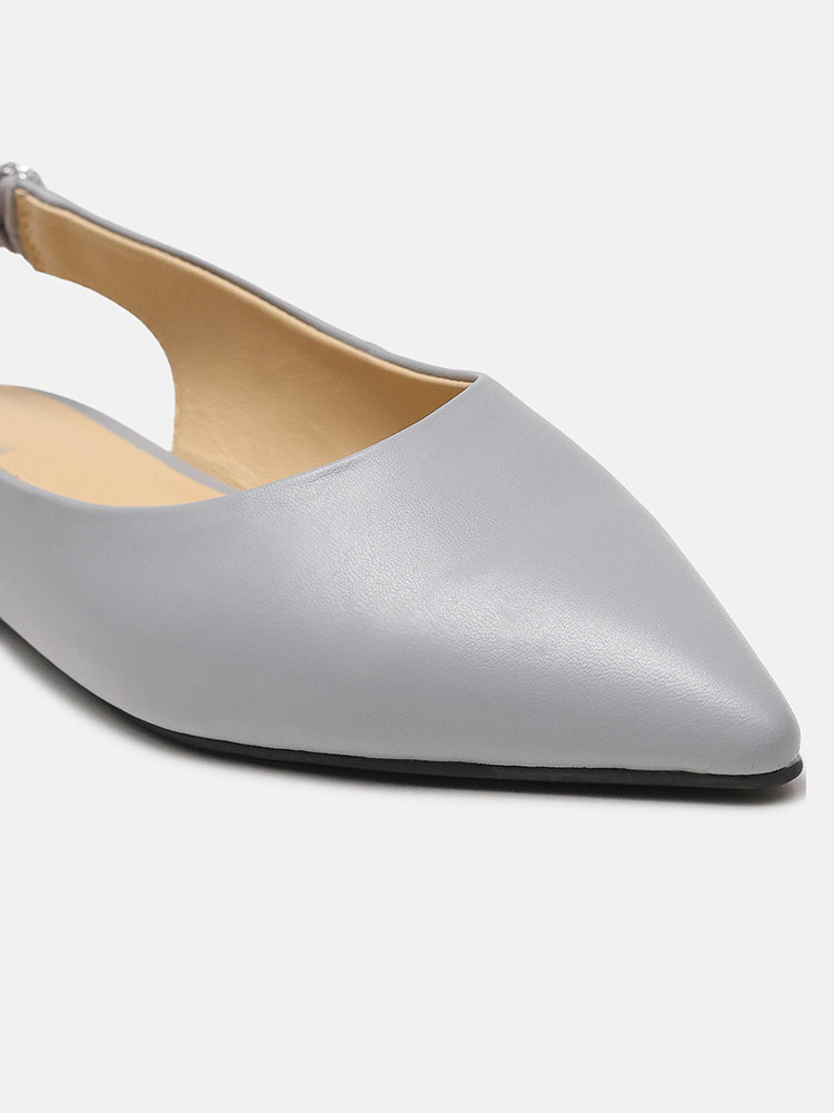 Rita Sparkle Slingback Flats- Grey