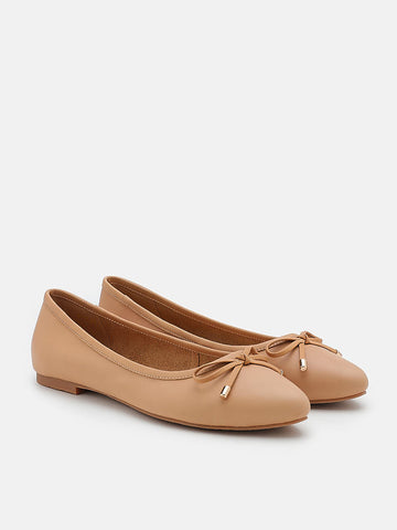 Classic Bow Ballerinas- Camel