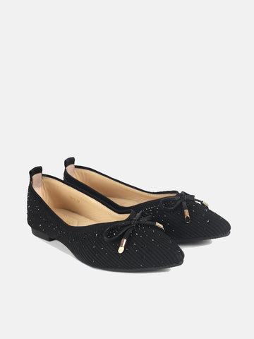 Gianna Embellished Ballerinas- Black