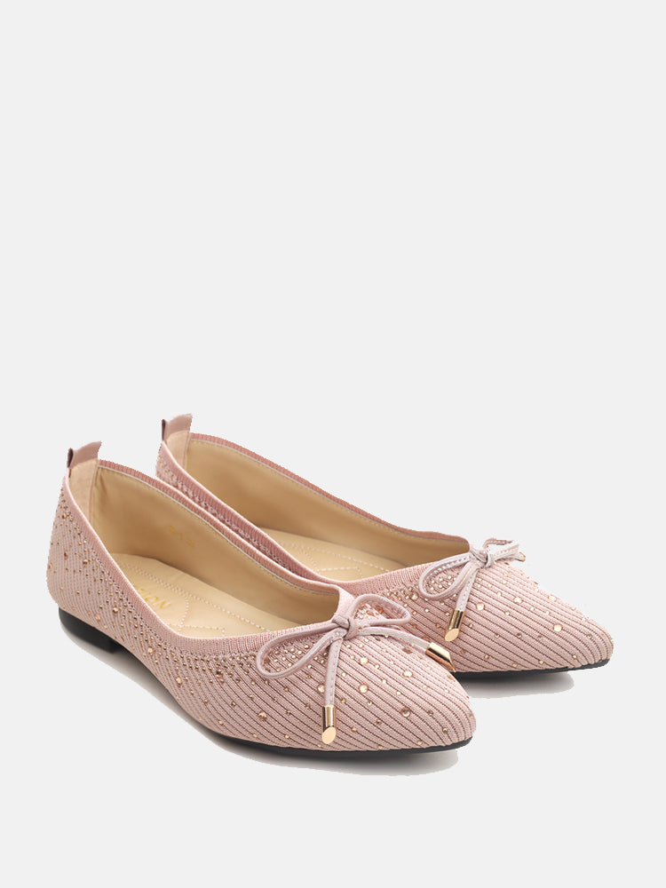 Gianna Embellished Ballerinas-Pink