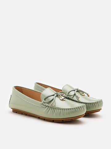 Lucian Heart Locked Textured Moccasins- Green