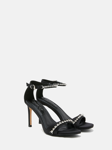 Sparkle Leather Stiletto Heels- Black