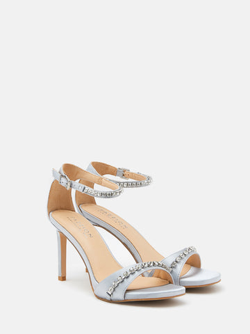 Sparkle Leather Stiletto Heels- Grey