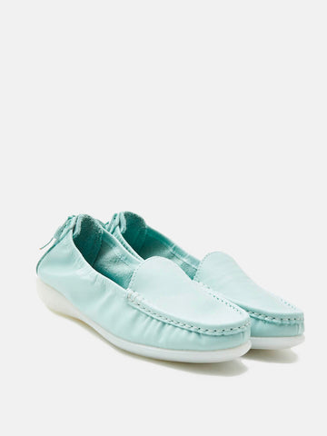 Soft Leather Moccasins- Light Blue