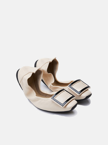 Beige Lena Foldable Ballerinas