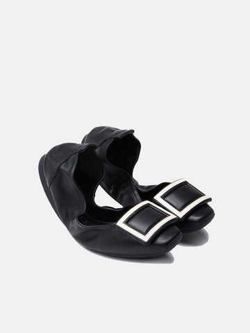 Lena Foldable Ballerinas- Black