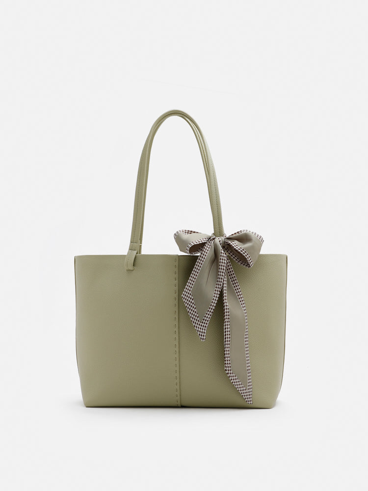 Tote Hand Bag With Scarf