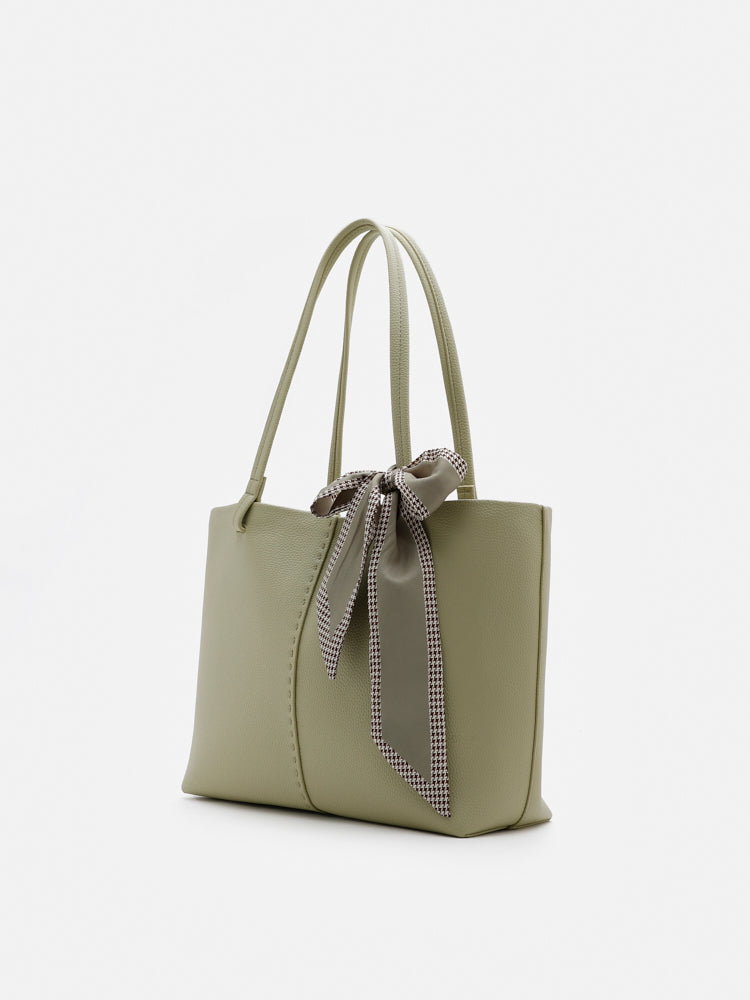 Tote Hand Bag With Scarf