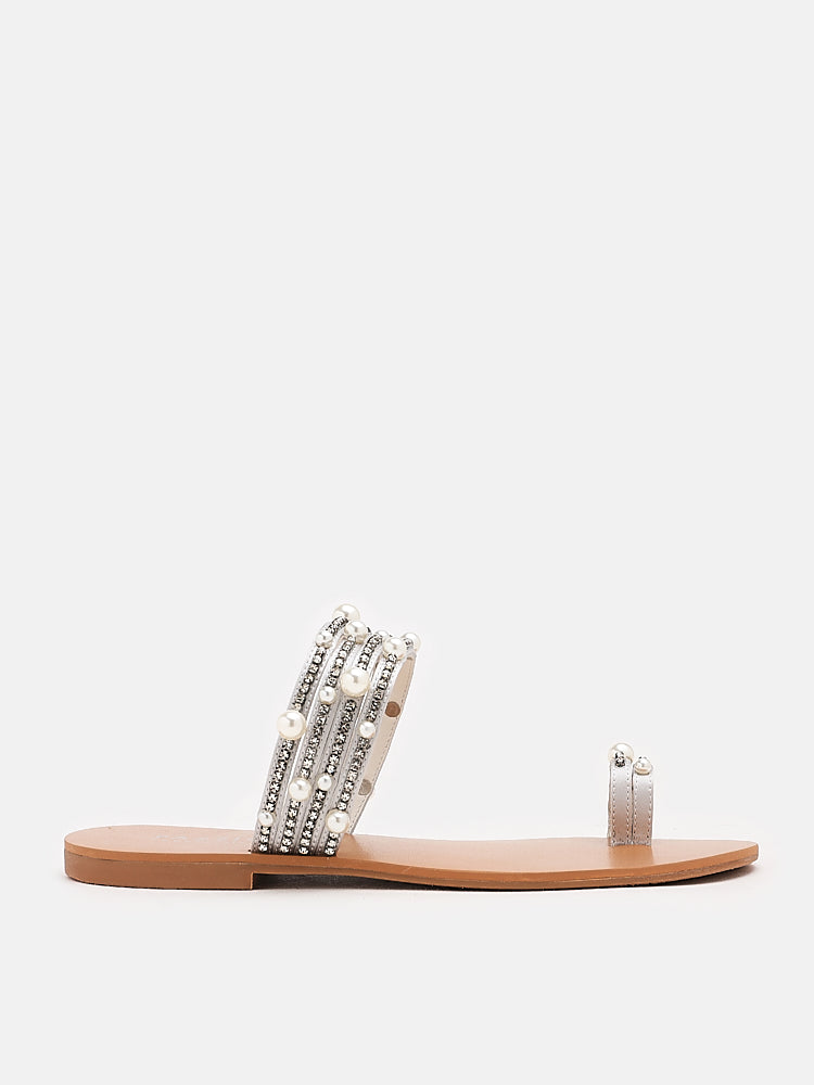 Carys Silk Pearl Sandals