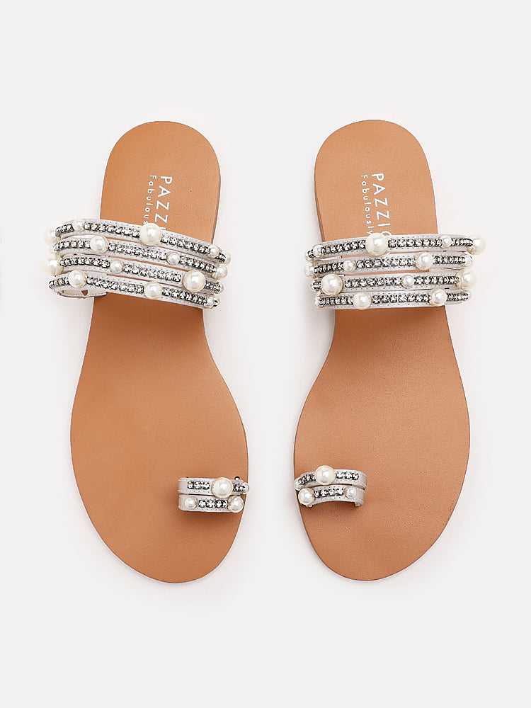 Carys Silk Pearl Sandals