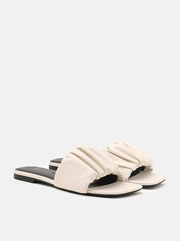 Dione Braided Slides- White