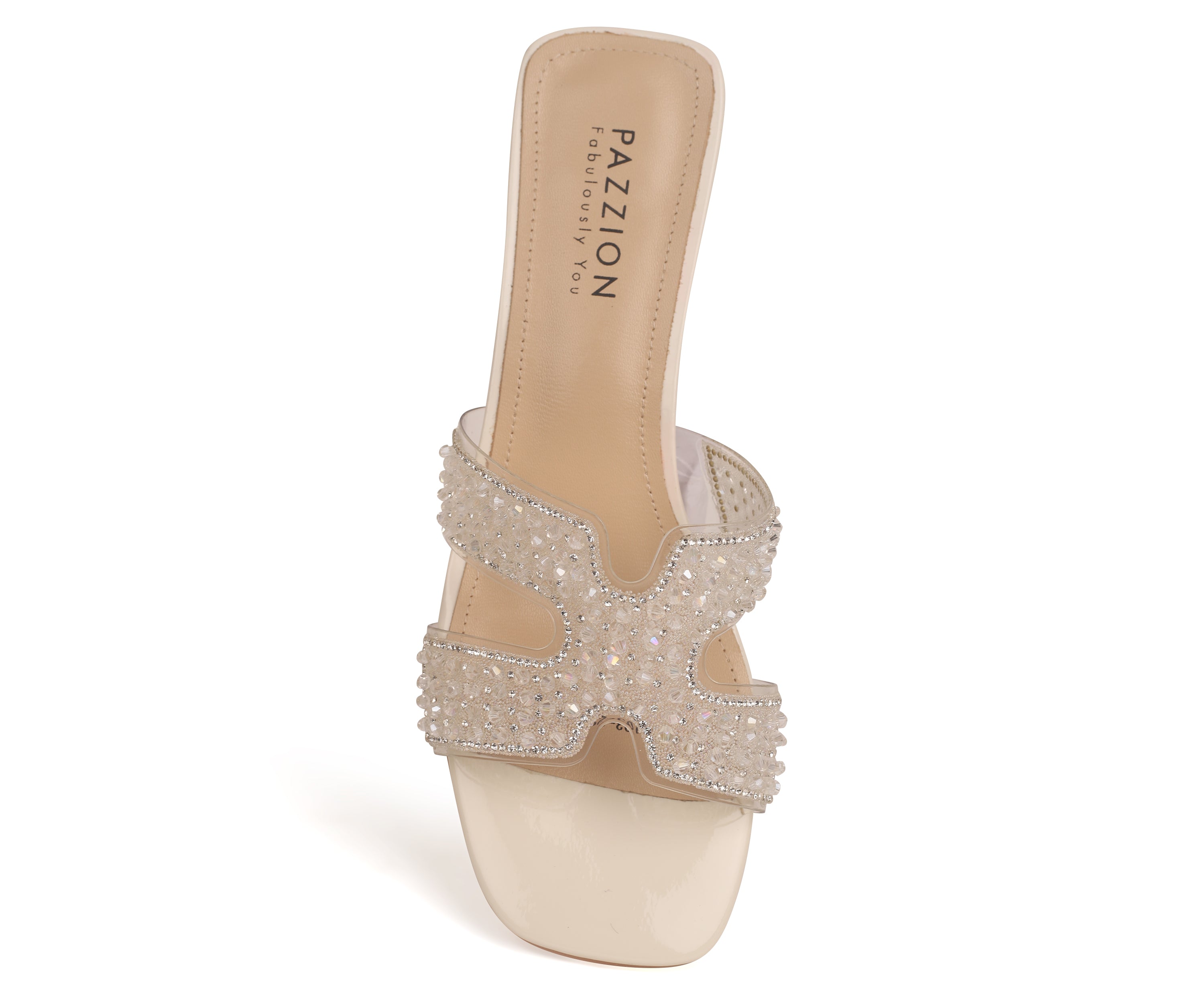 3103-22 Maeve Crystal Strapped Sandals- Apricot