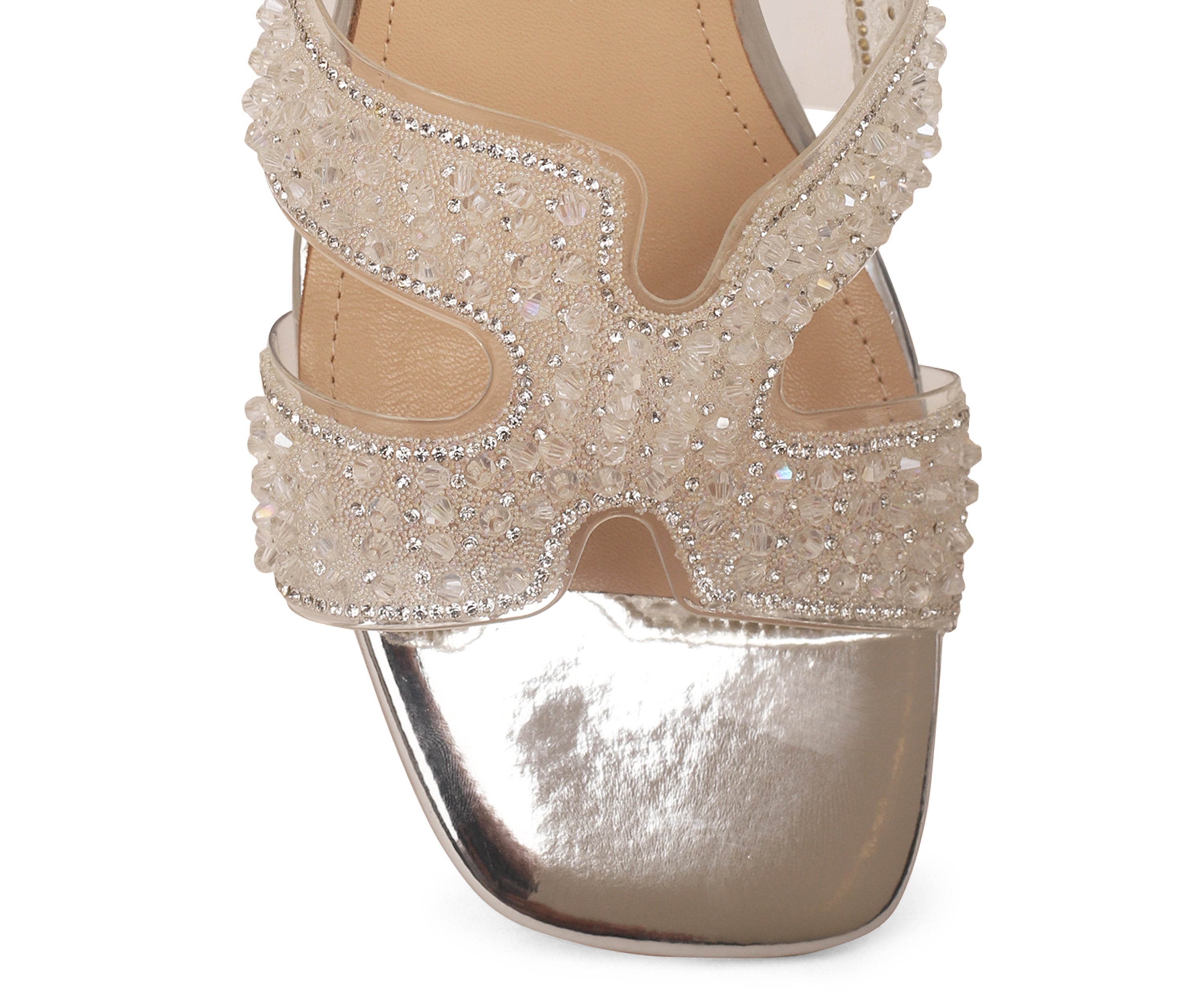 3103-22 Maeve Crystal Strapped Sandals-Silver