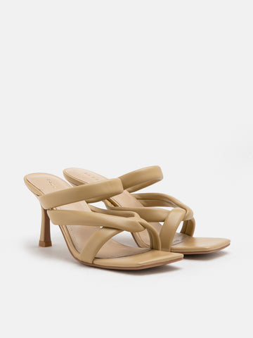 Taliha Cross Strappy Heels- Yellow