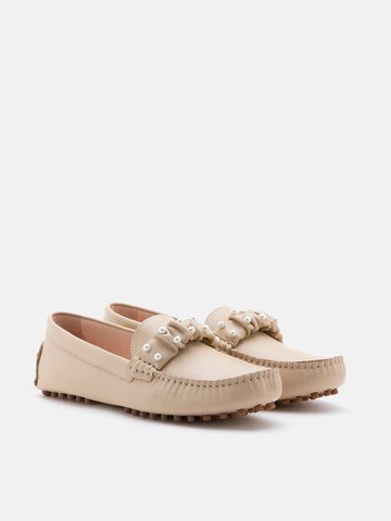 Annalise Ruched Pearl Moccasins