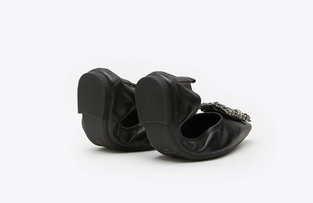 Crystal Buckle Foldable Flats