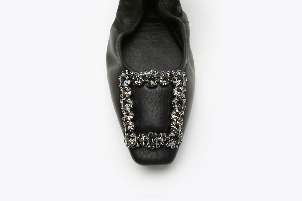 Crystal Buckle Foldable Flats