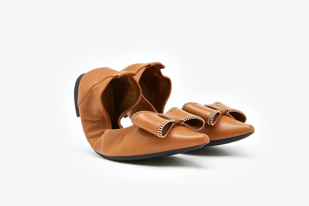 0039-2 BROWN FOLDABLE FLATS