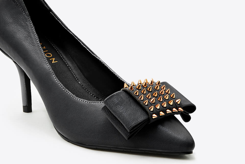 Studs Pointed Toe Heels