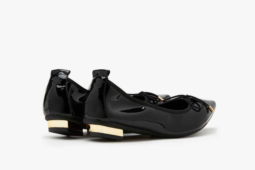 Bow Black Flat Ballerina