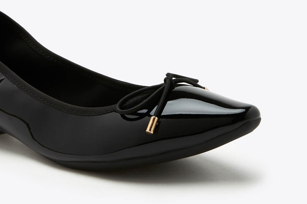 Bow Black Flat Ballerina