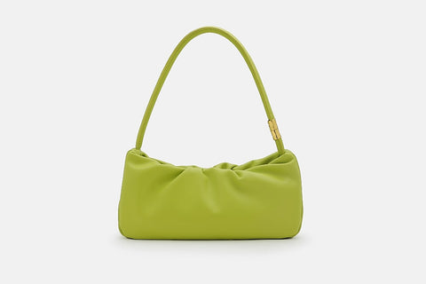 Ruched  Top Baguette Hand Bag