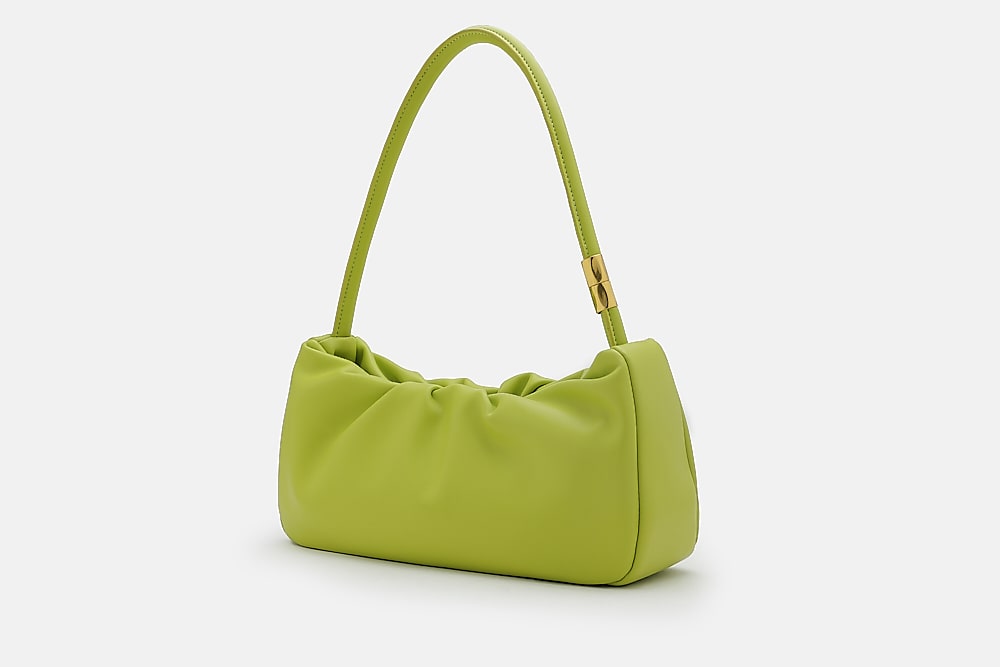 Ruched  Top Baguette Hand Bag