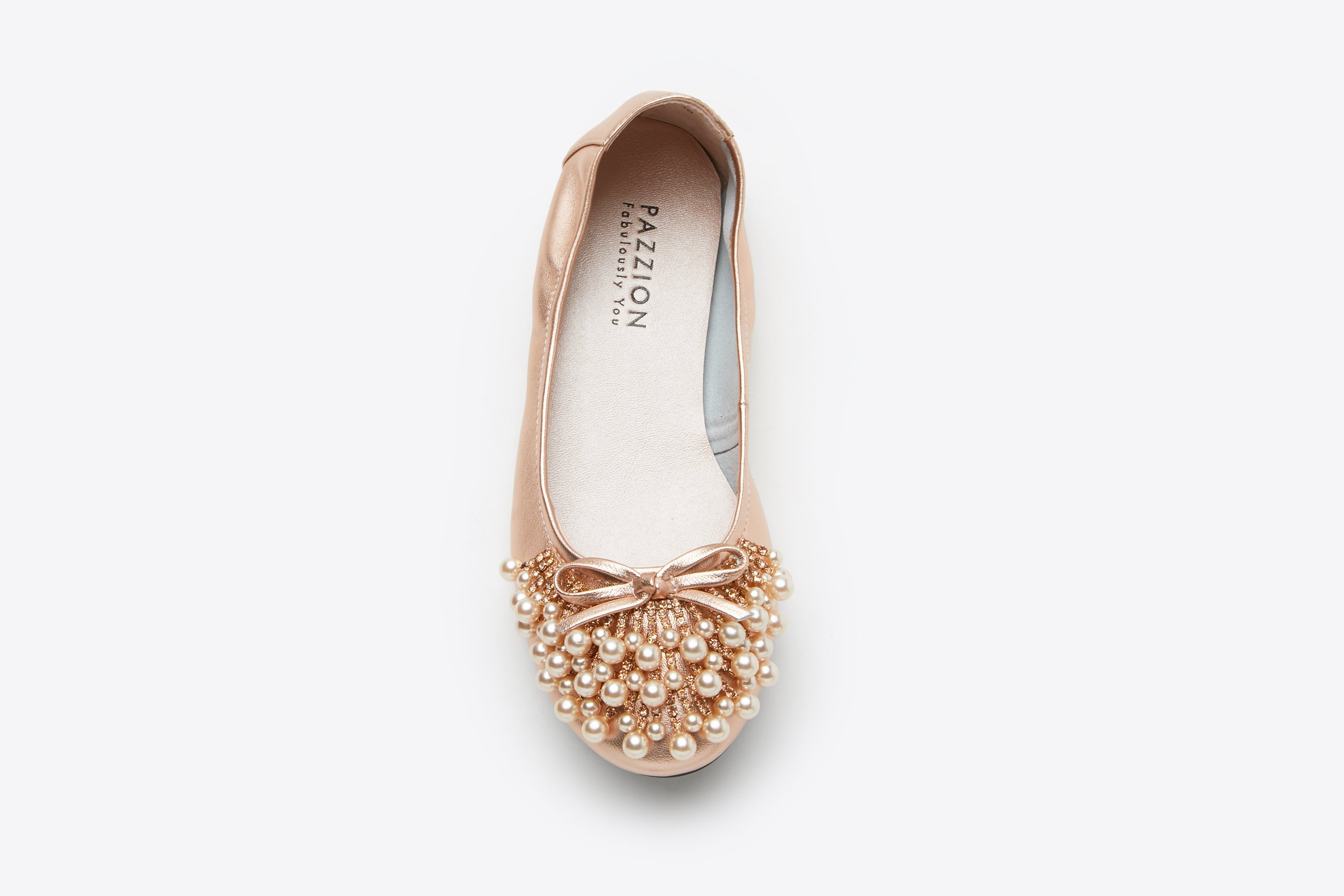 BB08-168 Pearl Embellished Leather Flats