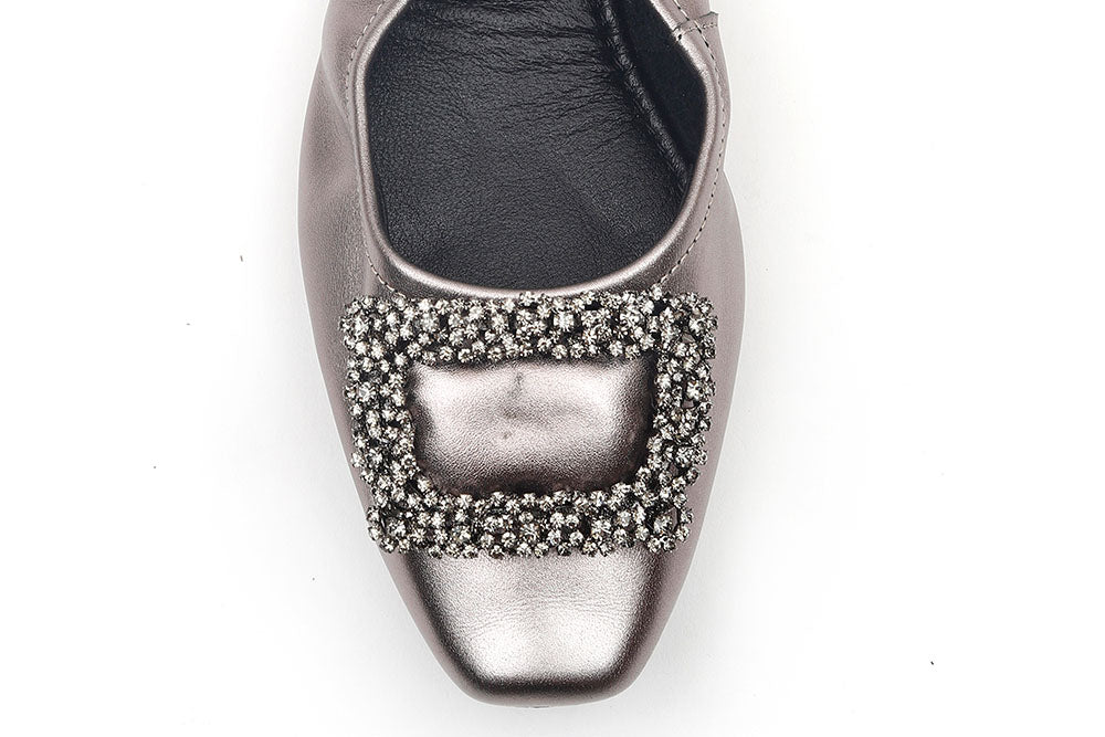 1318-6 PEWTER CRYSTAL FOLDABLE FLATS