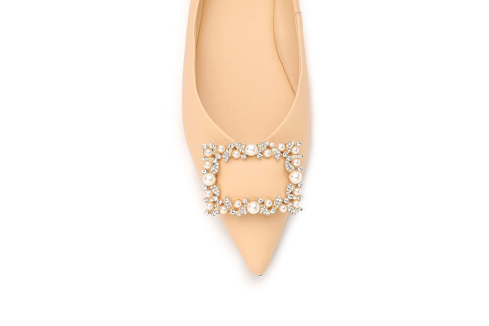 819-5 PEARL DIAMANTE EMBELLISHED POINTED TOE