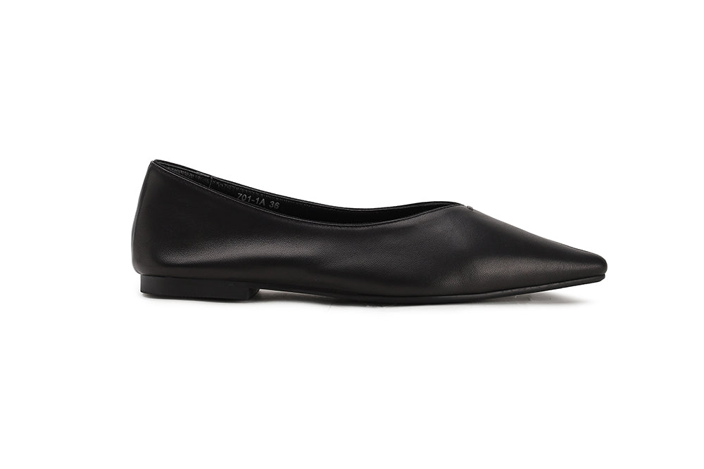 POINT TOE LEATHER FLATS