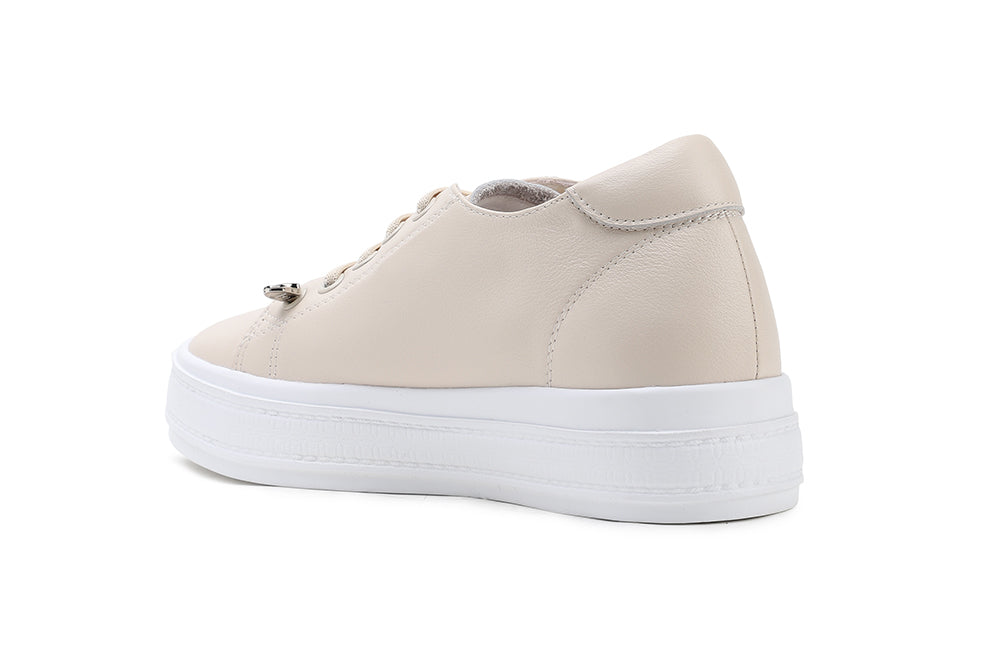 75-2 APRICOT SLIP-ON PLATFORM LEATHER SNEAKERS