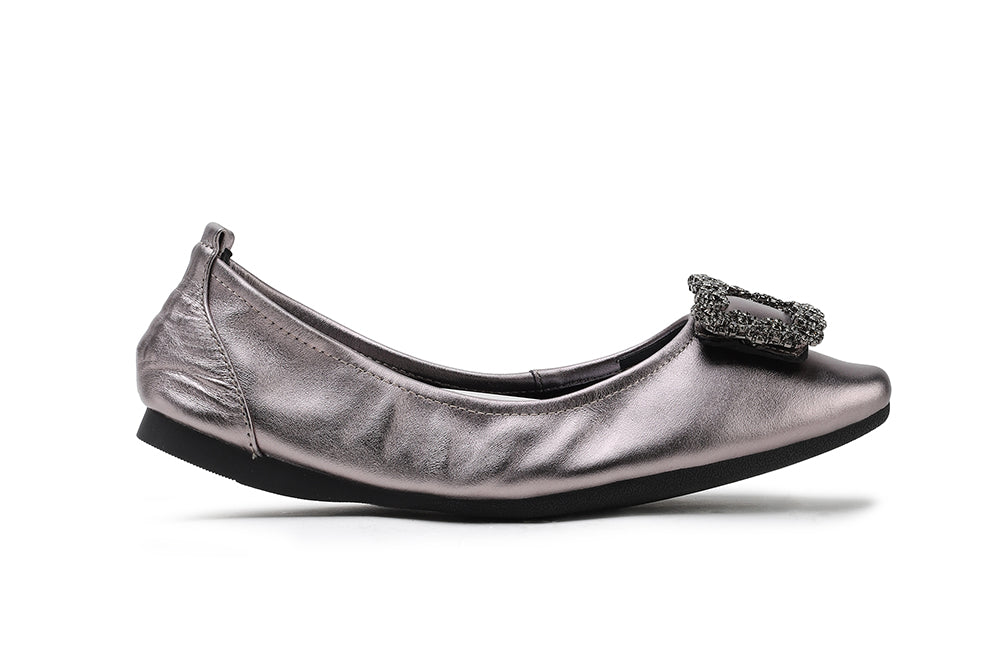 1318-6 PEWTER CRYSTAL FOLDABLE FLATS