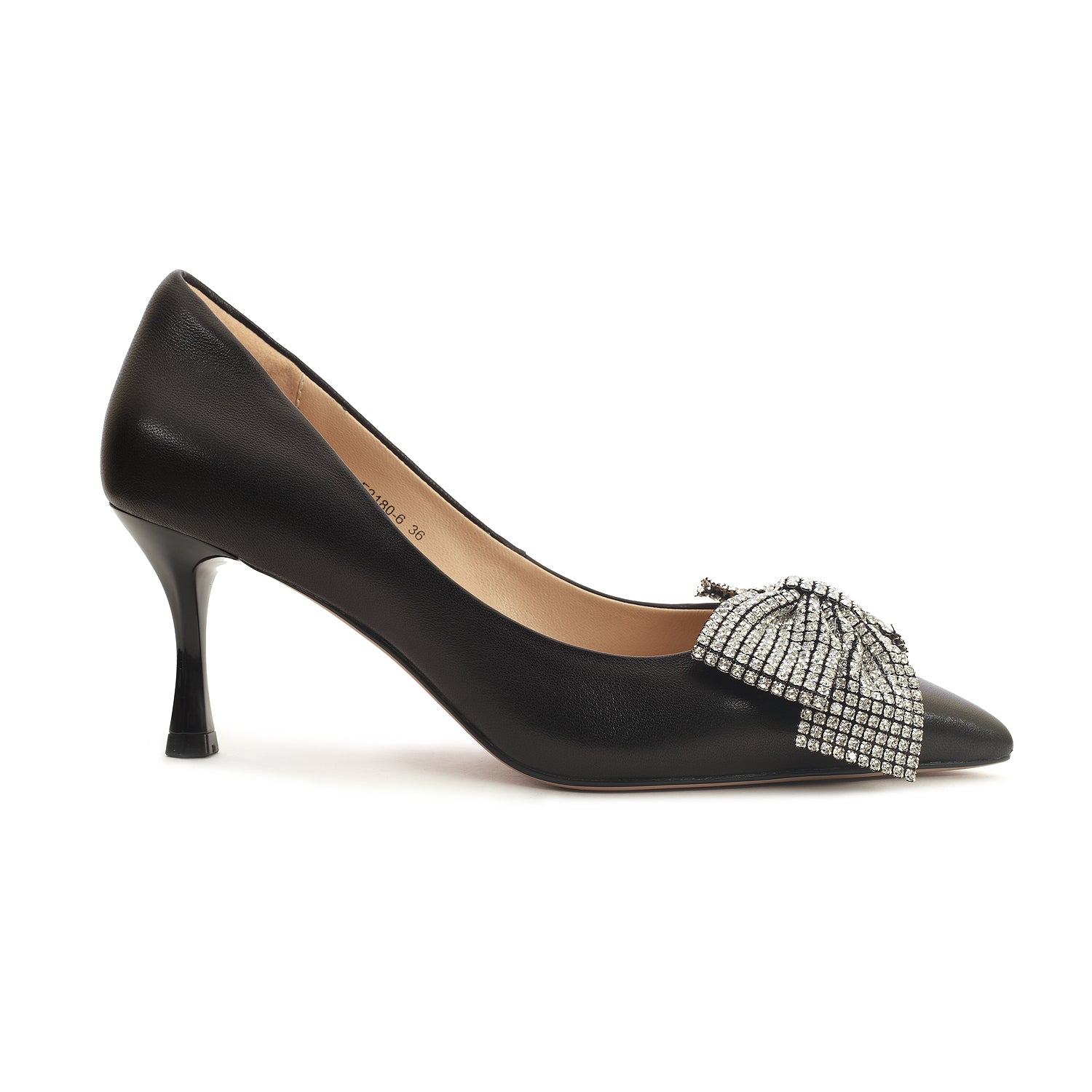 F2180-6 Fiona Crystal Embellished High Heel - Black