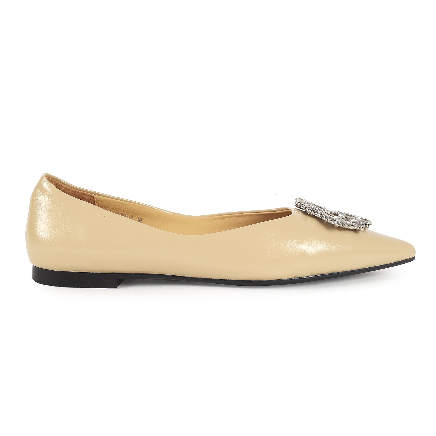 1788-2 Kate Embellished Pointed Toe Flats ( Almond )